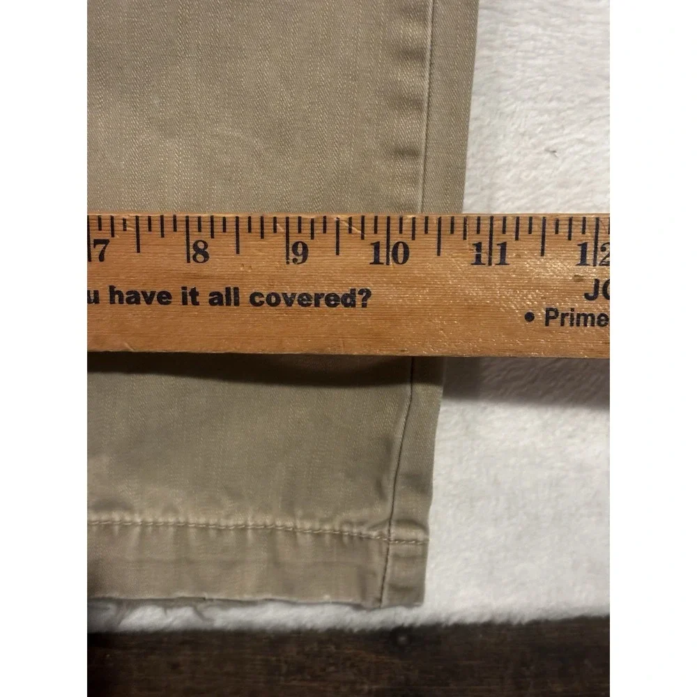 BKE Buckle Mens Pants 38X Khaki Chino Flat Front Uniform Solid Raw Hem‎